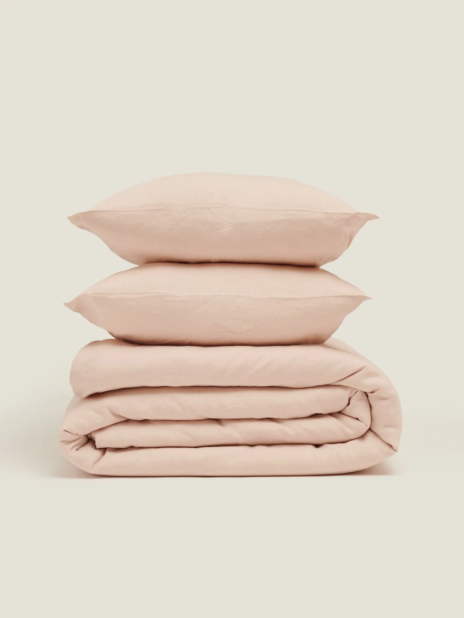 100% Linen Duvet Set in Blush