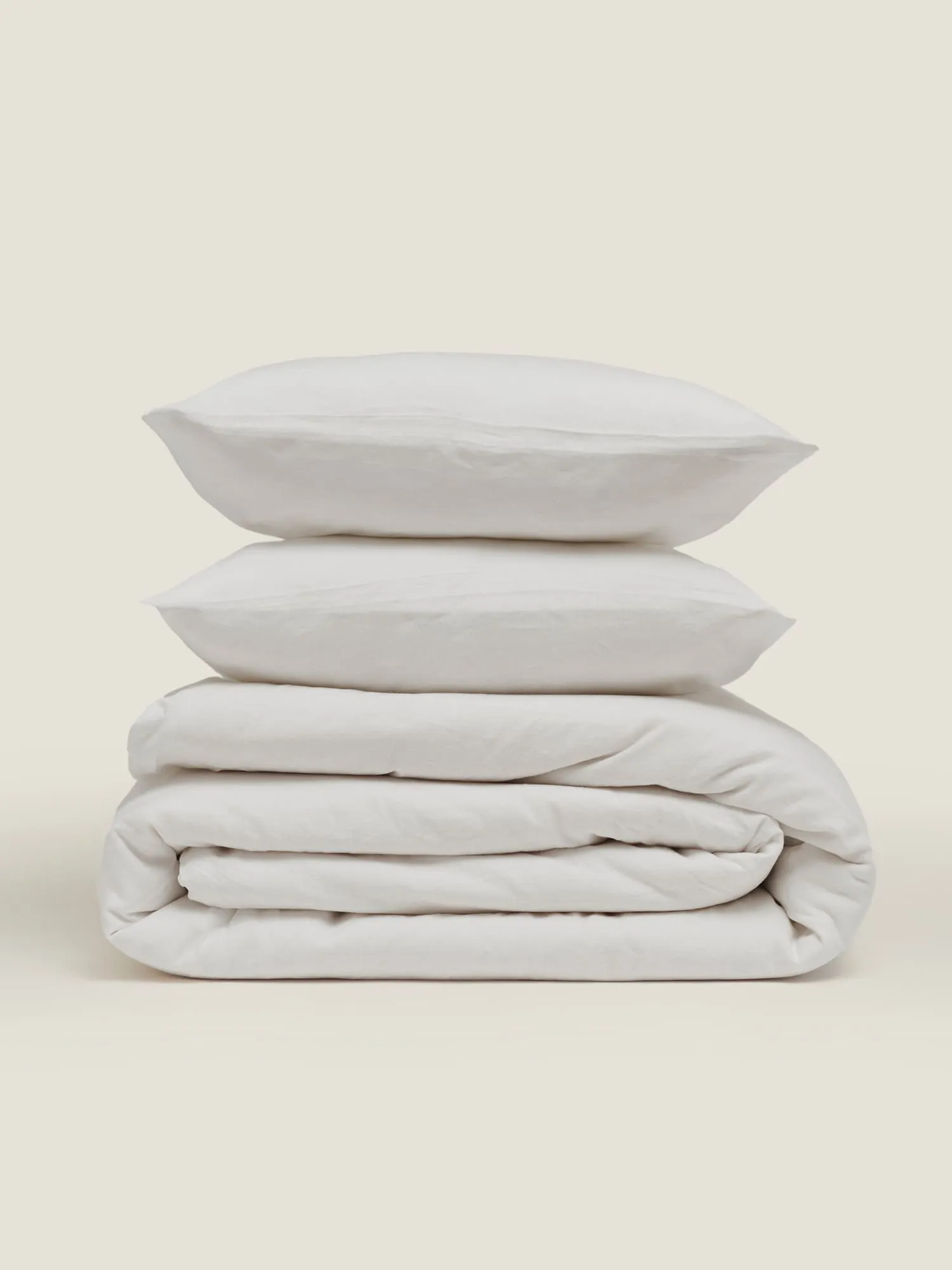 100% Linen Duvet Set in White