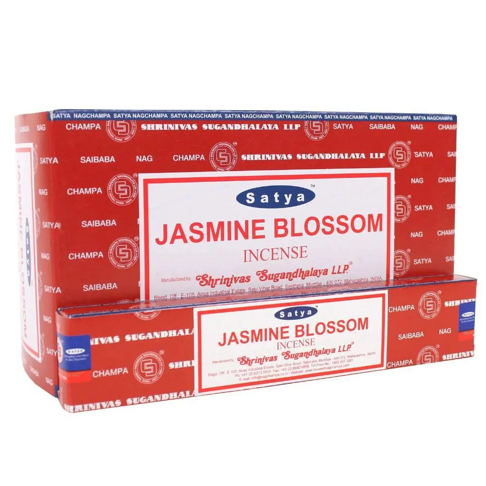 12 Packs of Jasmine Blossom Incense Sticks by Satya