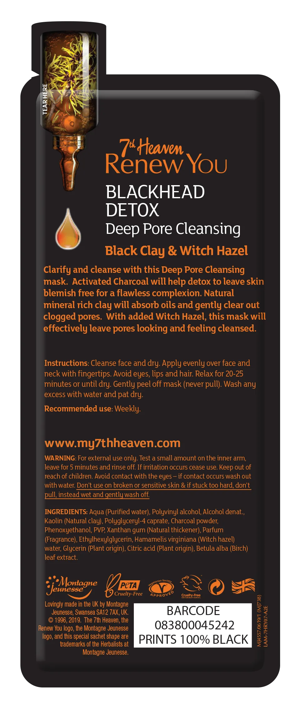 7th Heaven Renew You Blackhead Detox - Deep Pore Cleansing, 10ml