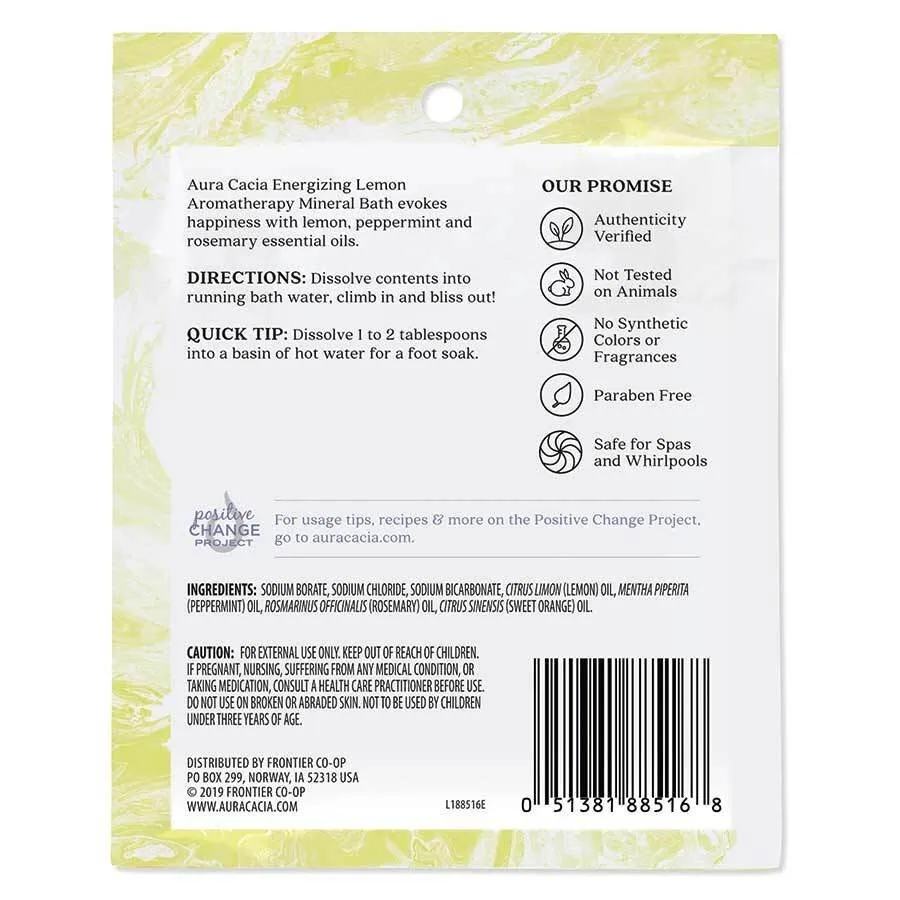 Aura Cacia Mineral Bath-Energizing Lemon 2.5 oz Bath Salt