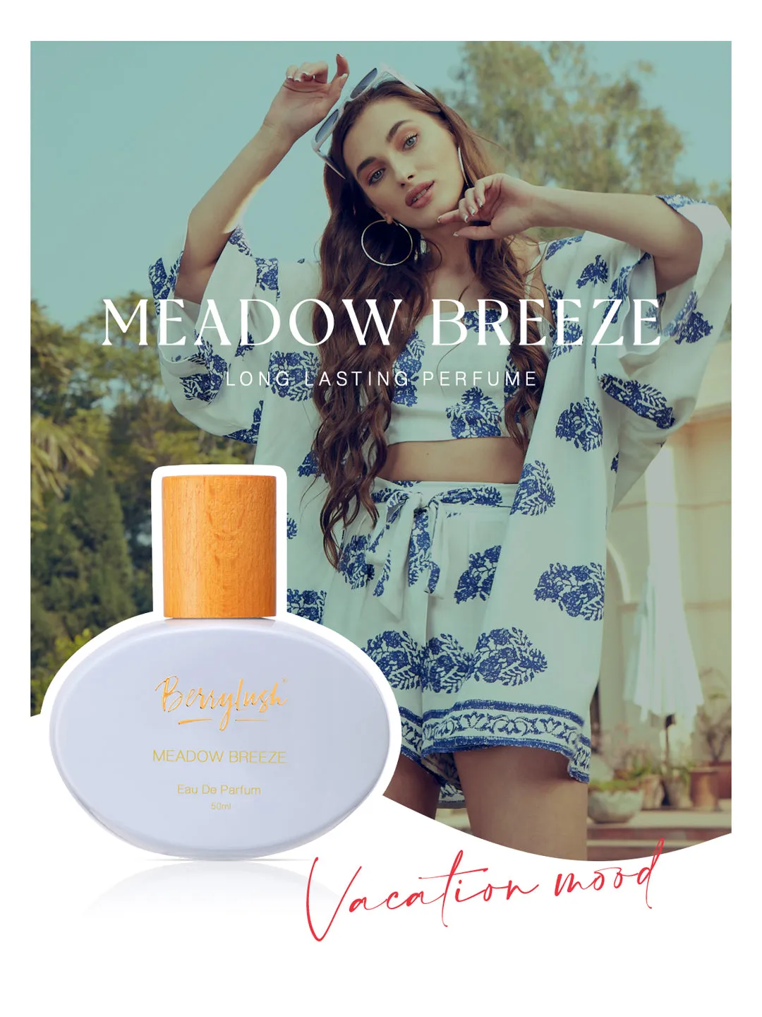 Berrylush Women Meadow Breeze Eau De Parfum Long Lasting Vacation Perfume - 50ml