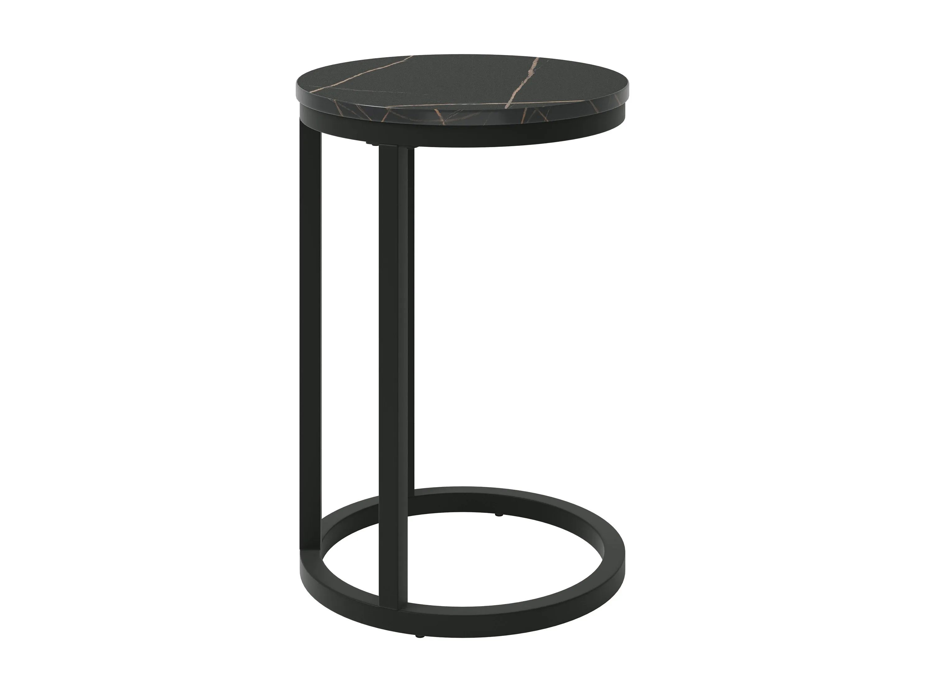 Black Marble Round Side Table