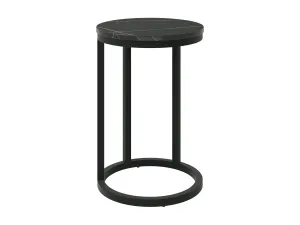 Black Marble Round Side Table