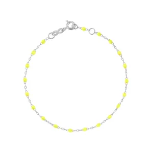 Classic Gigi Lime bracelet, White Gold, 7.5"