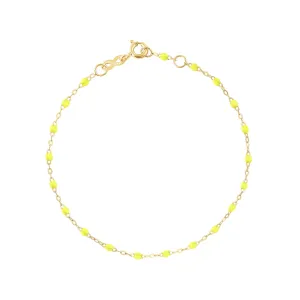 Classic Gigi Lime bracelet, Yellow Gold, 7.5"