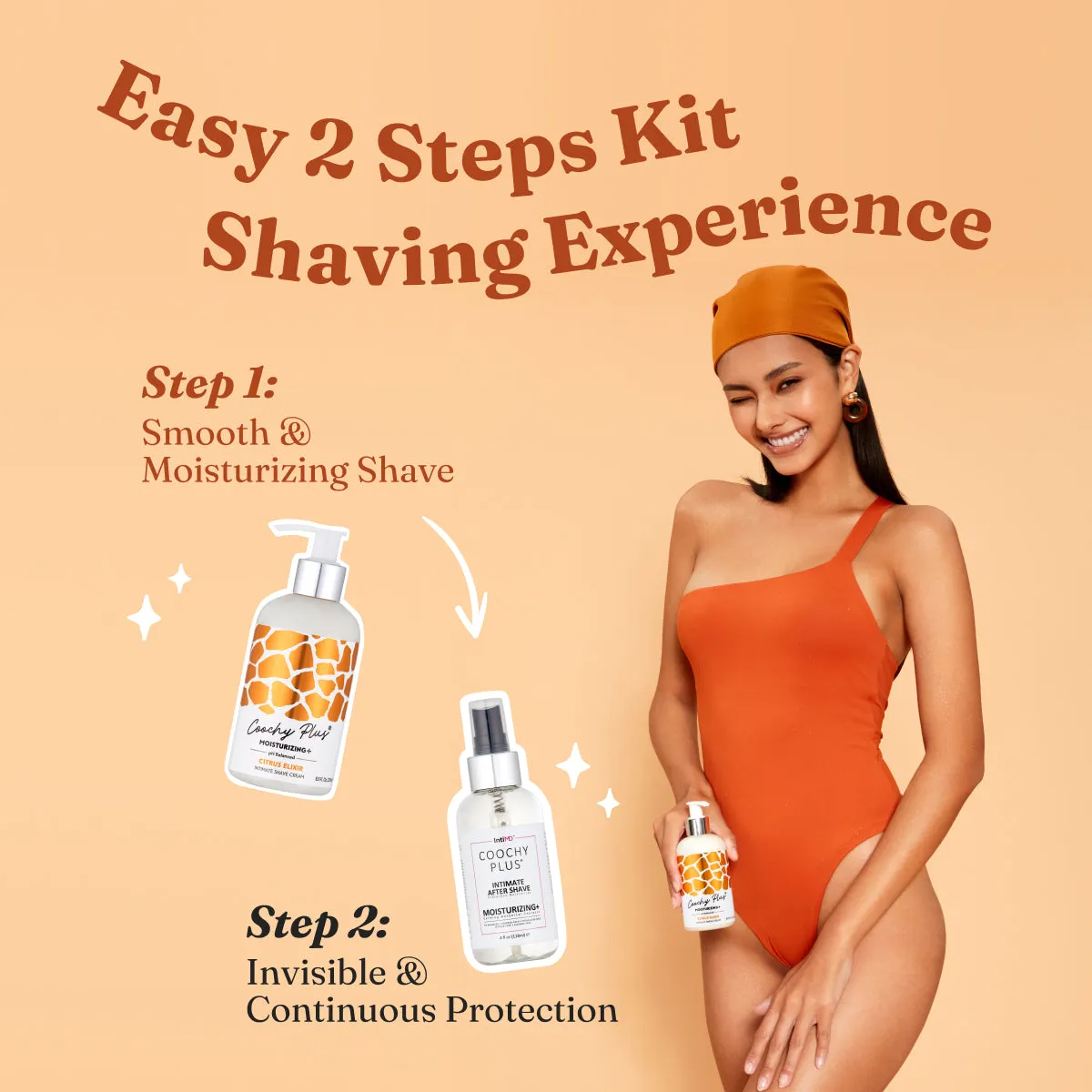 Coochy Plus Intimate Shaving Complete Kit - CITRUS ELIXIR & Organic After Shave Protection Soothing Moisturizer Mist – Antioxidant Formula