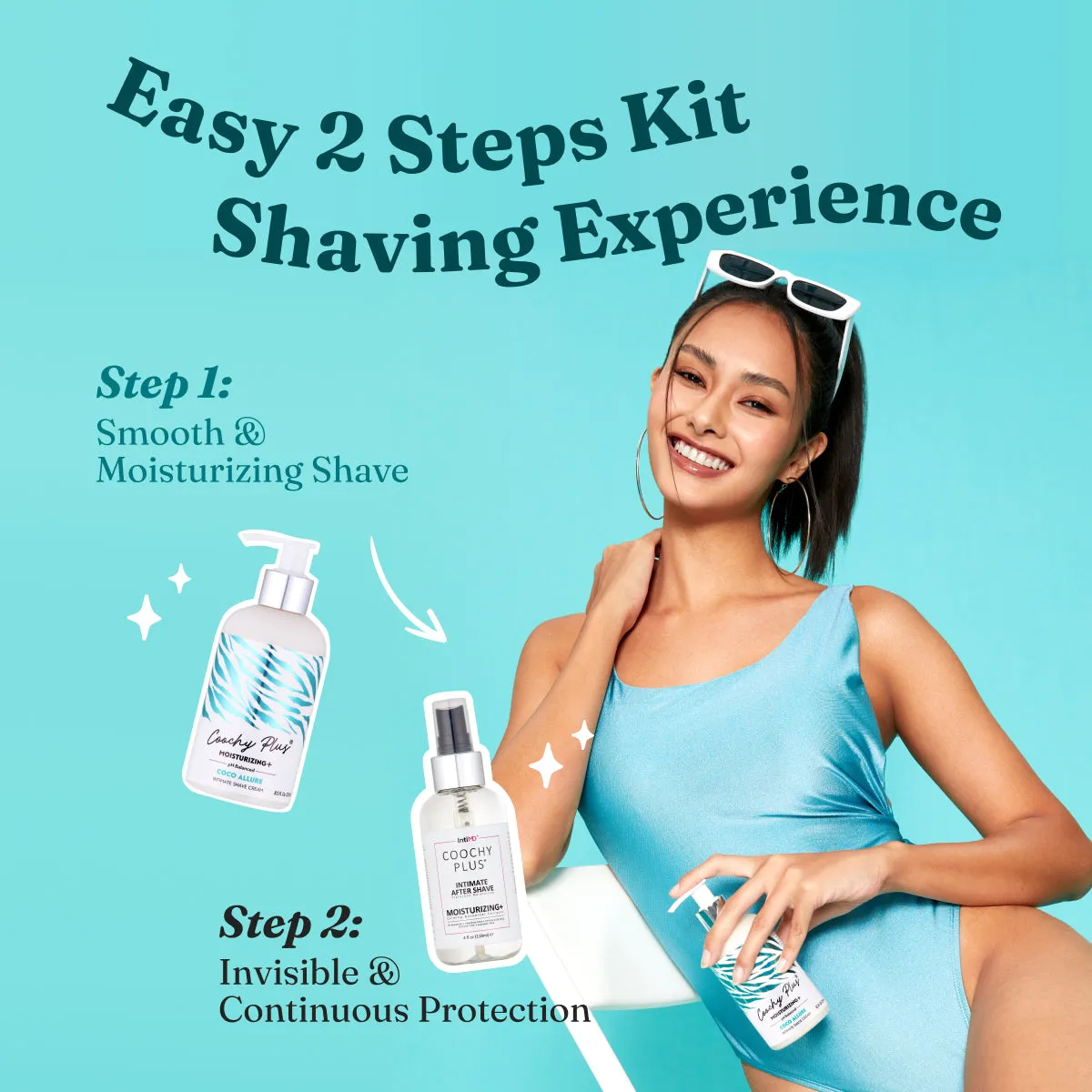 Coochy Plus Intimate Shaving Complete Kit - COCO ALLURE & Organic After Shave Protection Soothing Moisturizer Mist – Antioxidant Formula