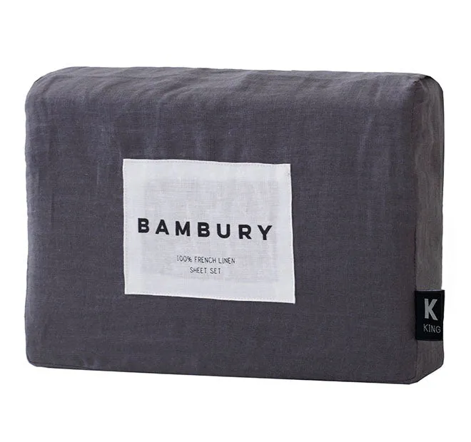 French Linen Mega Sheet Set Range Charcoal