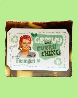 Groovy with Everything Soap | Patchouli Sandalwood | Filthy Farm Girl