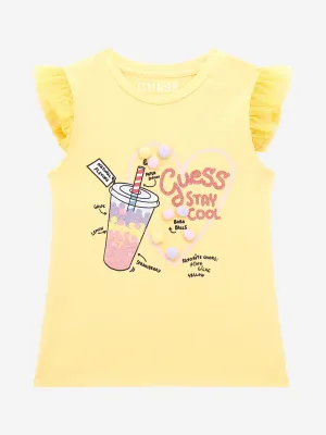 Guess Girls Stay Cool T-Shirt in Yellow