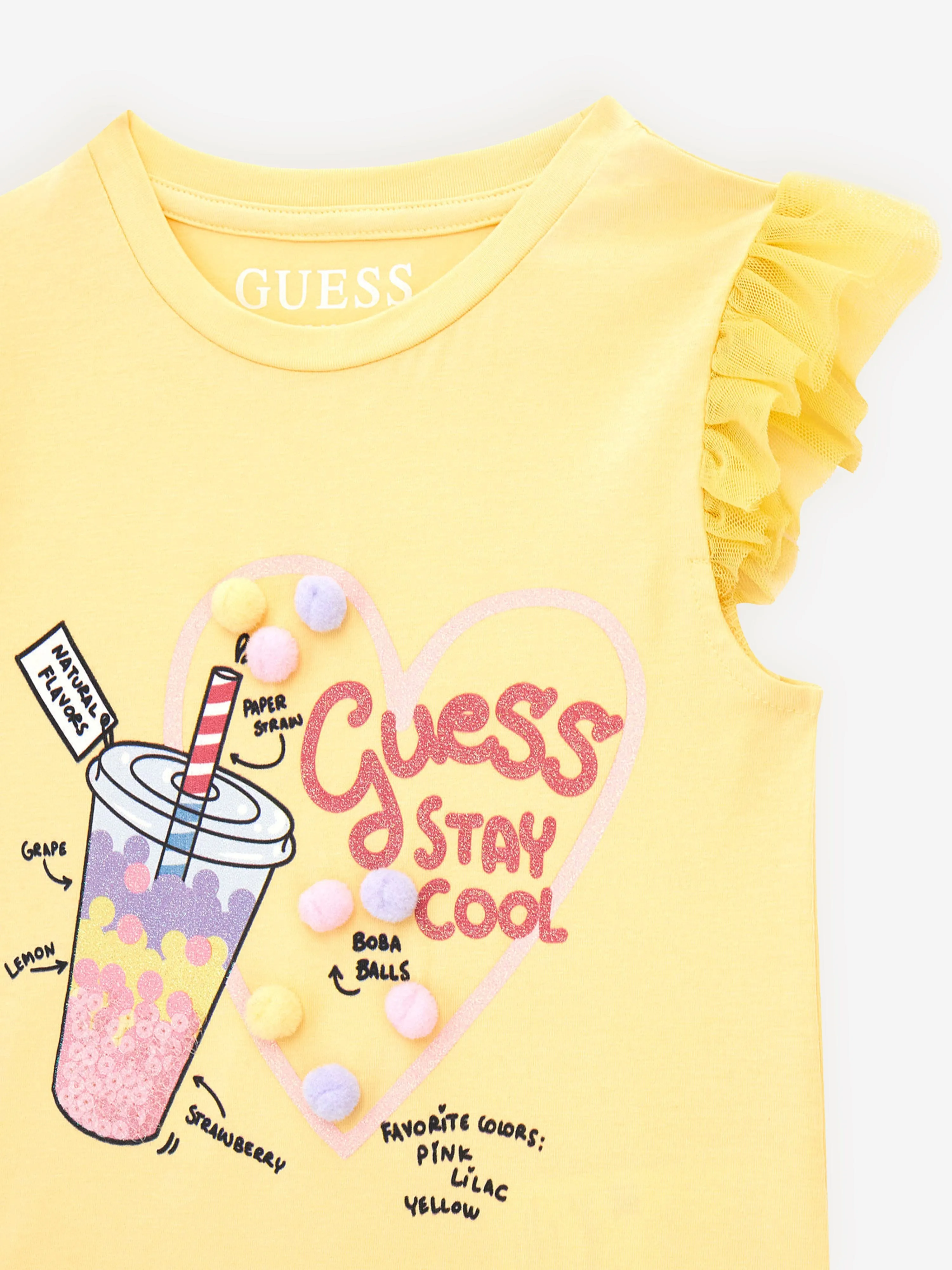 Guess Girls Stay Cool T-Shirt in Yellow