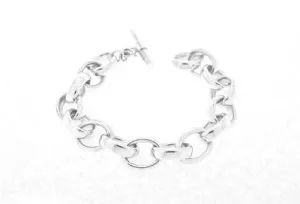 Iron Clay Silver Oval Link Bracelet