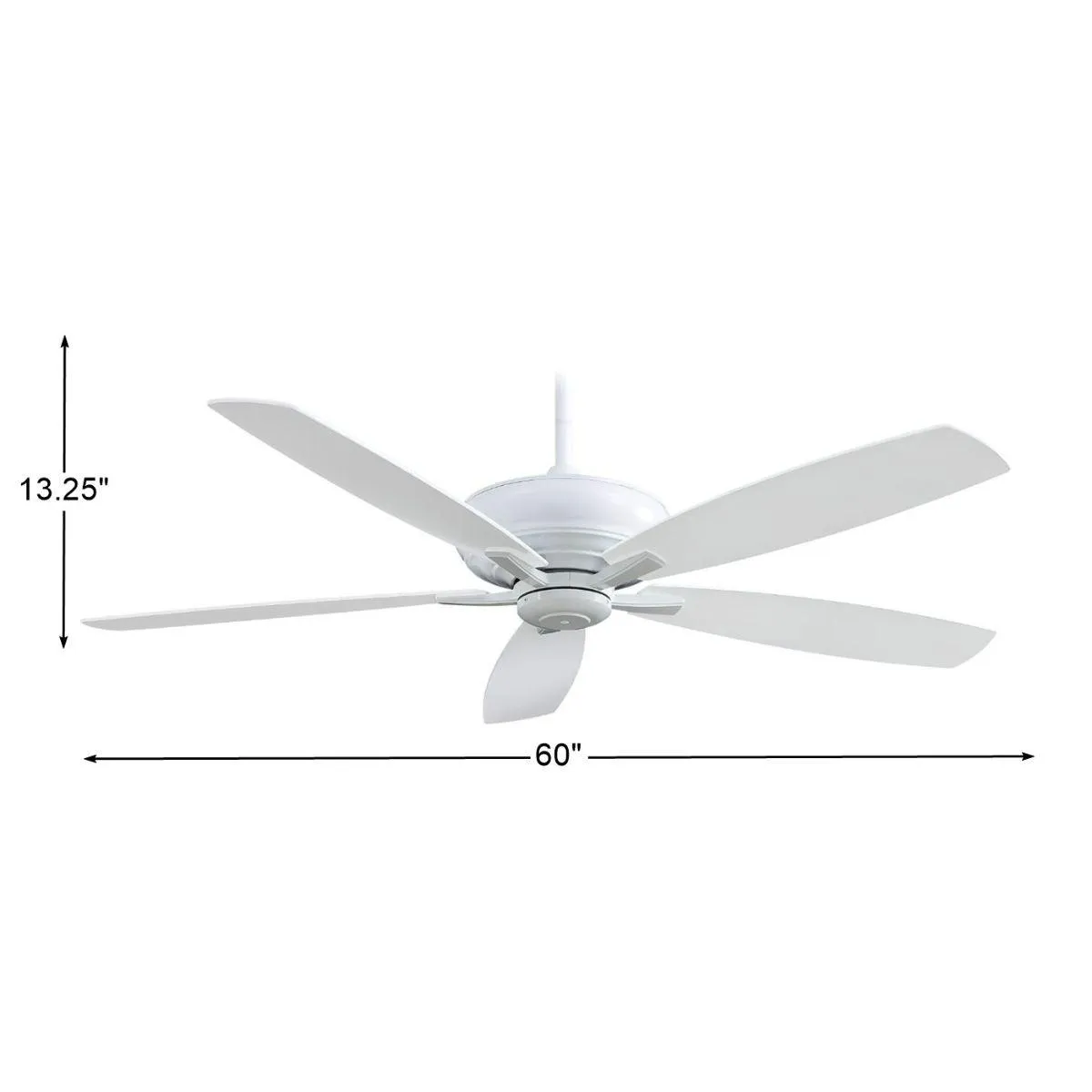 Kola XL 60" White Large Ceiling Fan with Remote