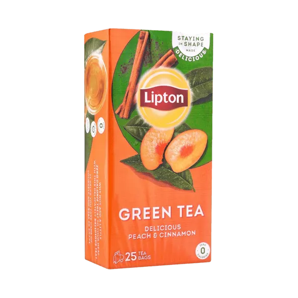 LIPTON GREEN TEA PEACH & CINNAMON 25 TEA BAGS