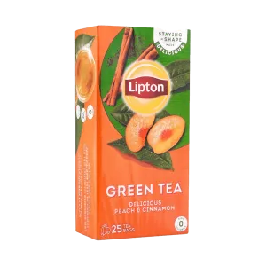 LIPTON GREEN TEA PEACH & CINNAMON 25 TEA BAGS