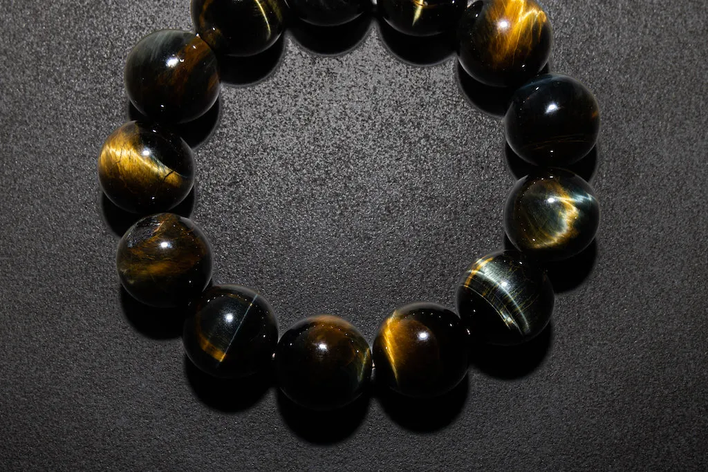 Luxury Blue Tigers Eye Natural Gemstone Bracelet