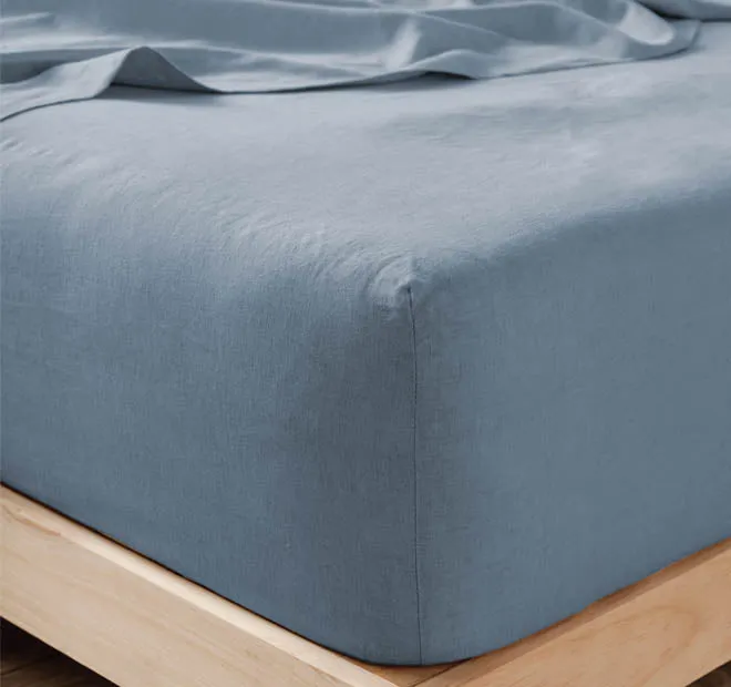 Nimes Linen Mega Fitted Sheet Range Nightfall