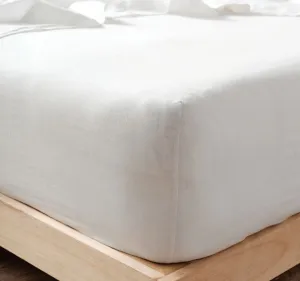 Nimes Linen Mega Fitted Sheet Range White