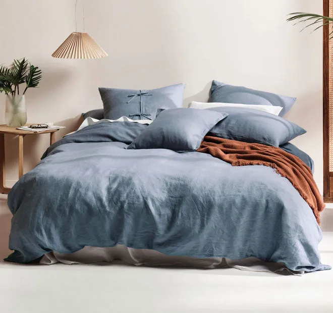 Nimes Linen Quilt Cover Set Range Nightfall