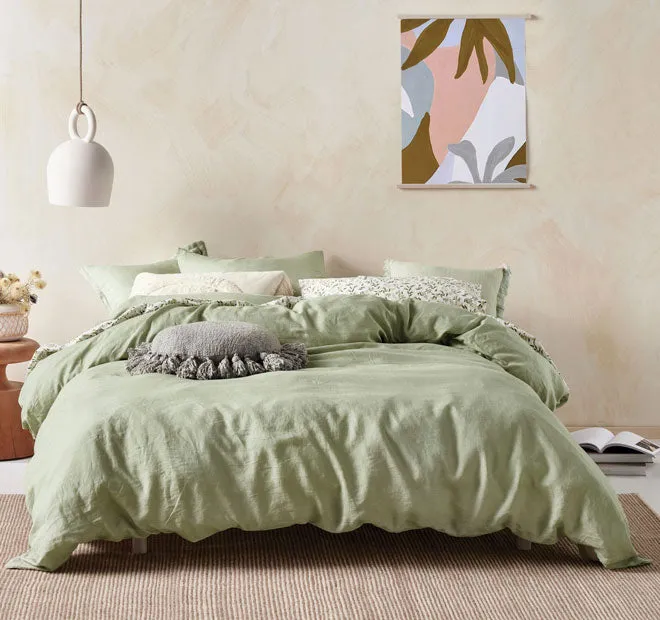 Nimes Linen Standard Pillowcase Wasabi