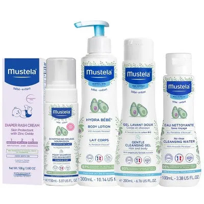 Open Box - Mustela Newborn Arrival Baby Bath and Body Gift Set - 5ct