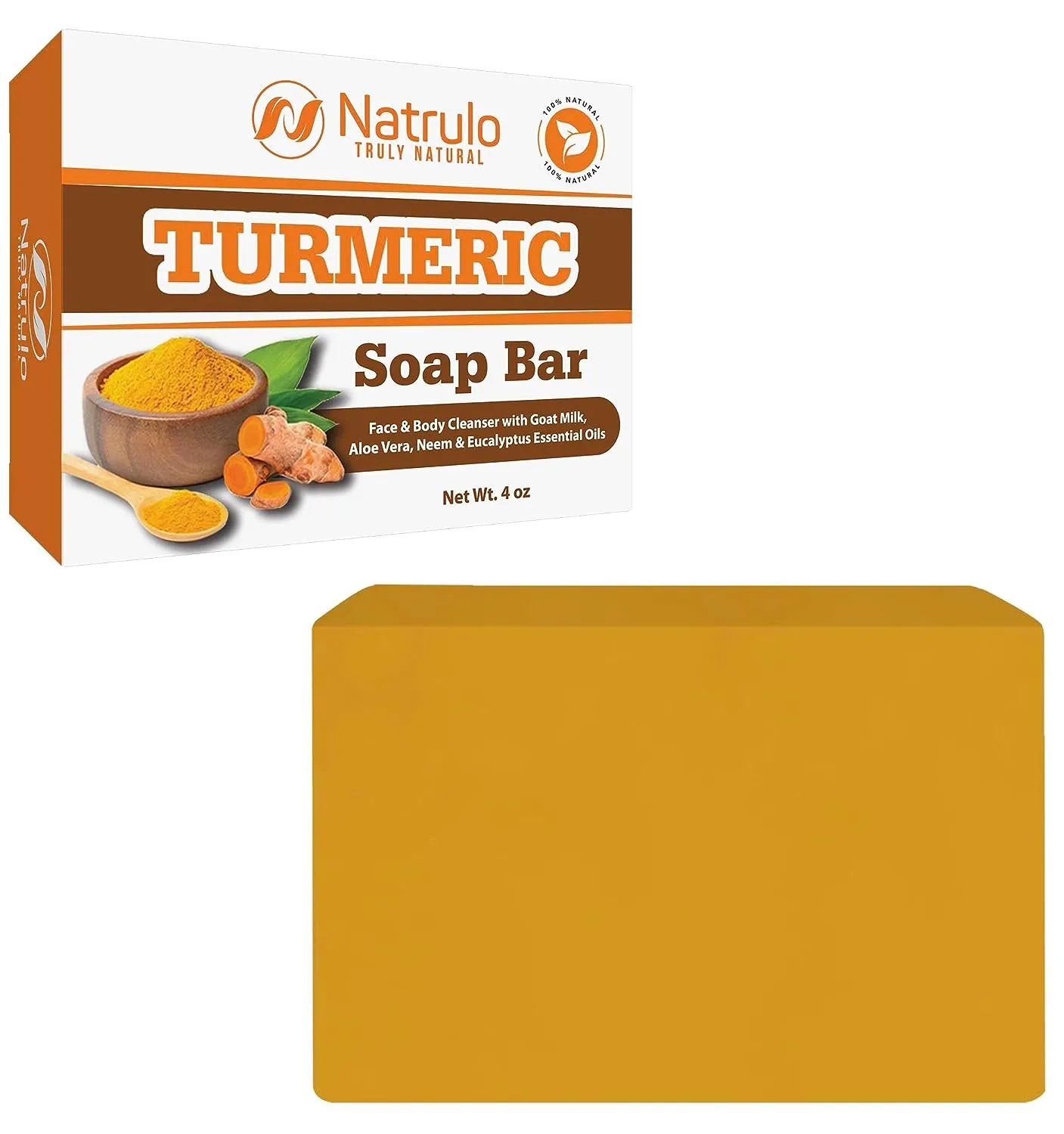 Organic Turmeric Soap Bar | Pure Natural Handcrafted Skincare, Made in USA Face & Body Cleanser with Calendula, Aloe Vera, French Clay | Brightens Skin, Evens Tone, Fades Scars, Sun Damage, Age Spots