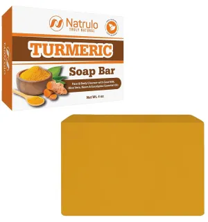 Organic Turmeric Soap Bar | Pure Natural Handcrafted Skincare, Made in USA Face & Body Cleanser with Calendula, Aloe Vera, French Clay | Brightens Skin, Evens Tone, Fades Scars, Sun Damage, Age Spots