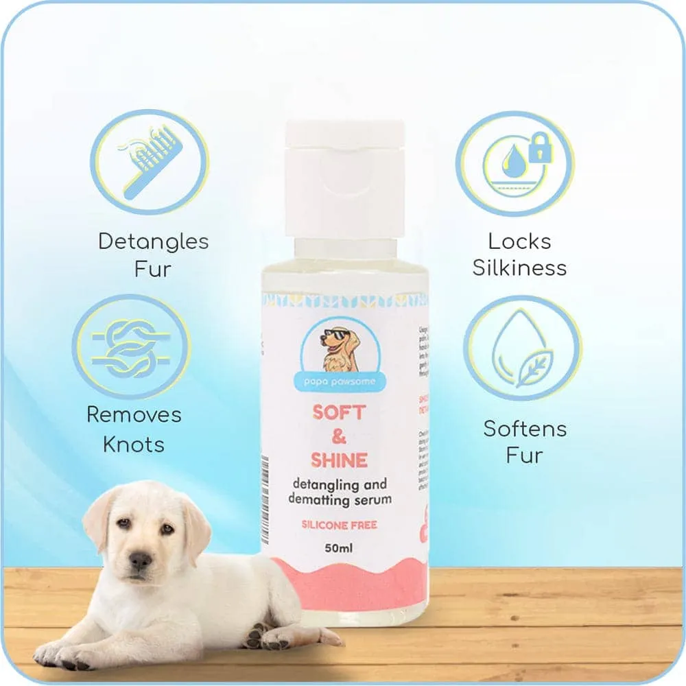 Papa Pawsome Soft & Shine Detangling Fur Serum for Dogs