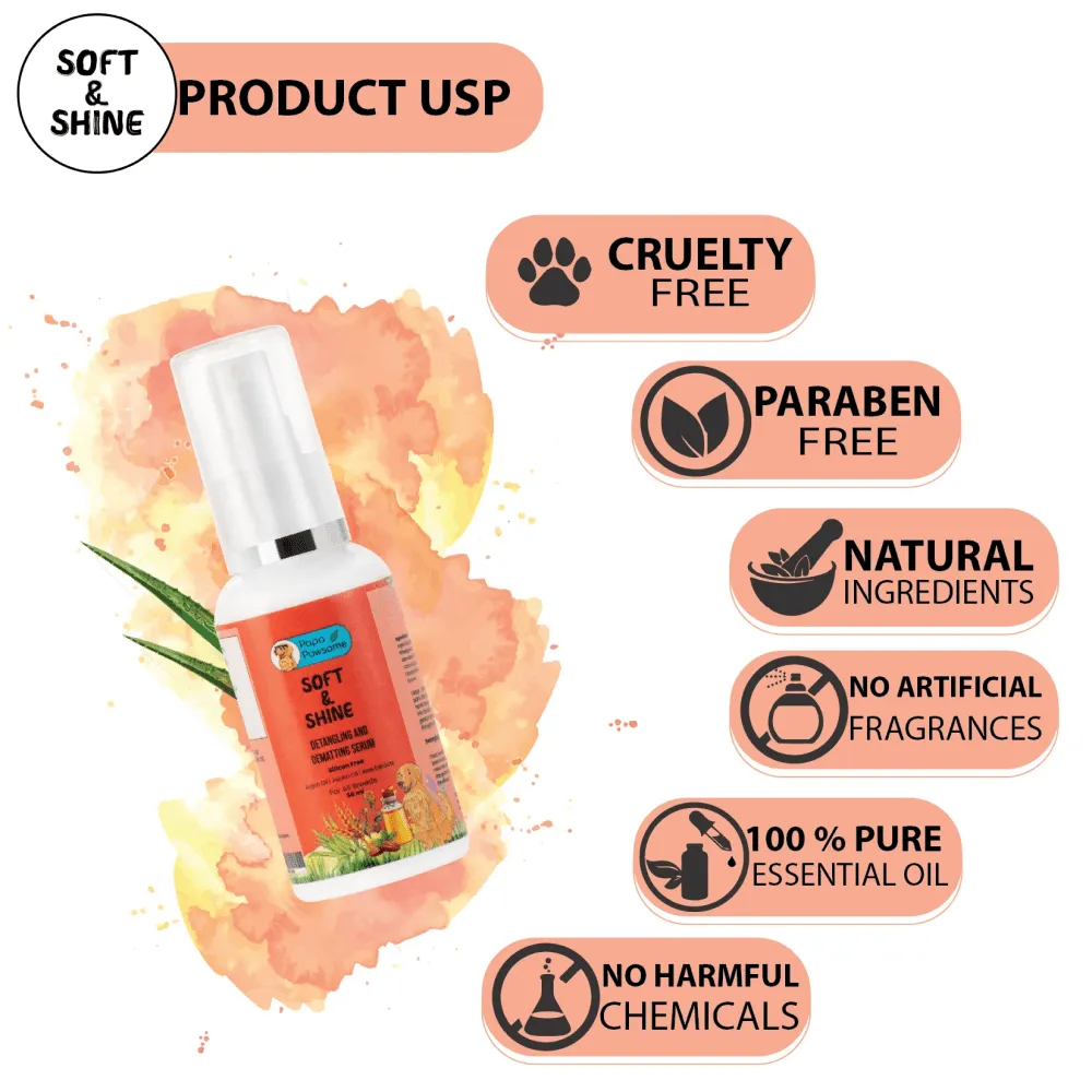 Papa Pawsome Soft & Shine Detangling Fur Serum for Dogs