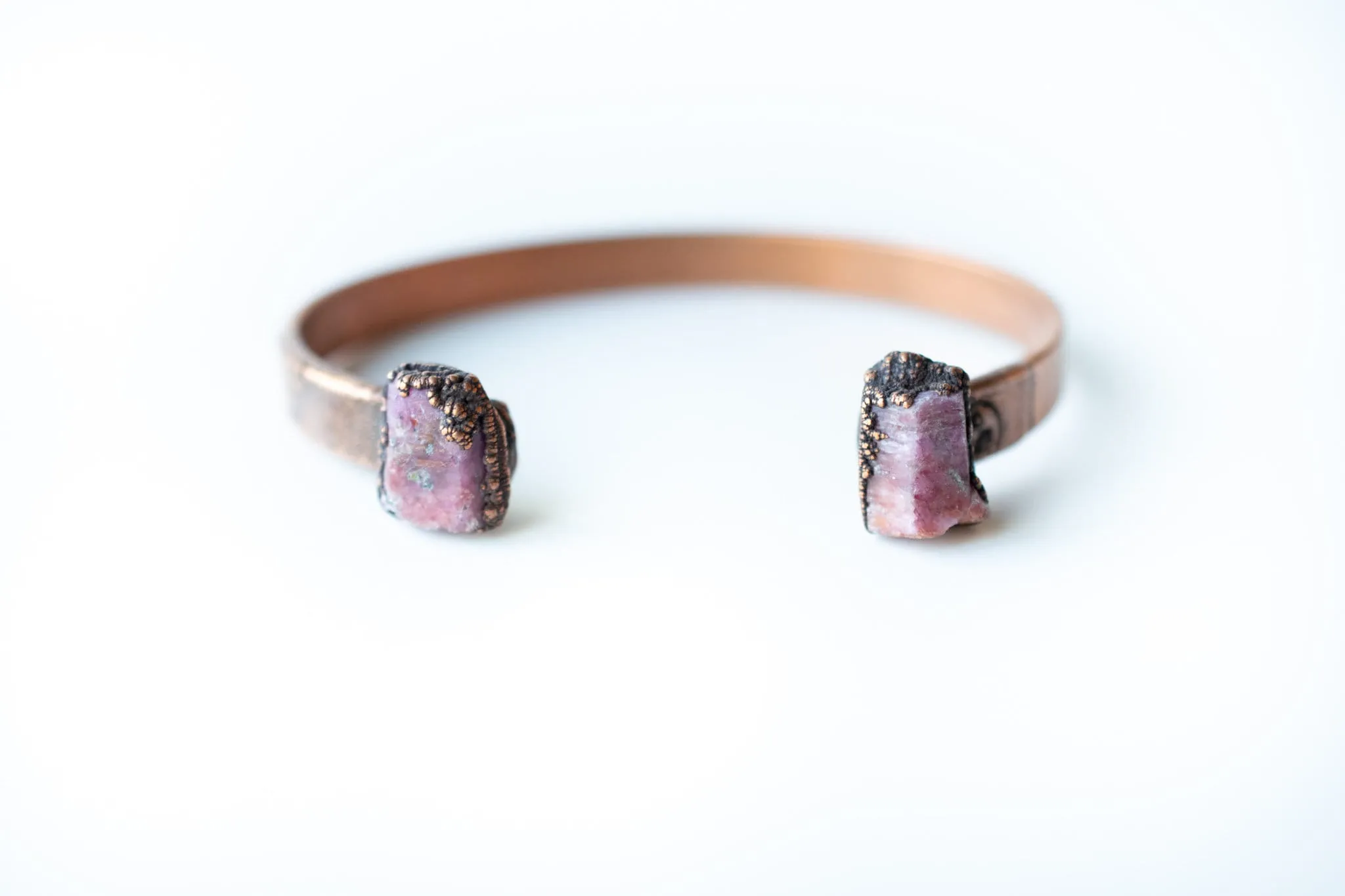 Raw Ruby Crystal Cuff Bracelet | Raw Gemstone Jewelry