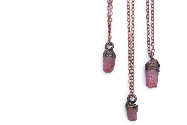 Ruby crystal necklace | Raw ruby necklace