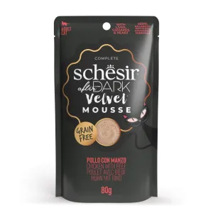 Schesir Cat Pouch After Dark Velvet Mousse Chicken With Beef 80g