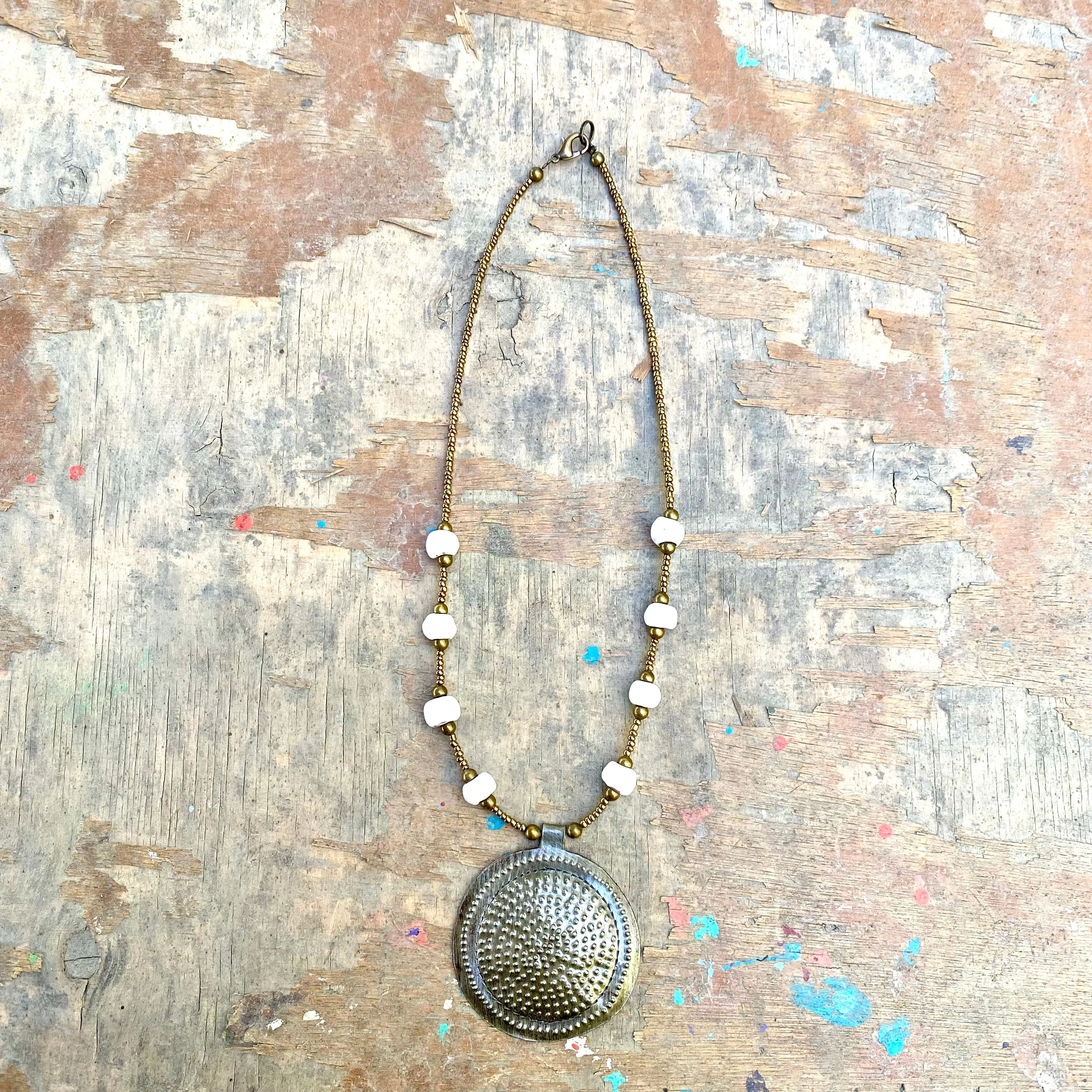 Steel Drum Medallion Necklace