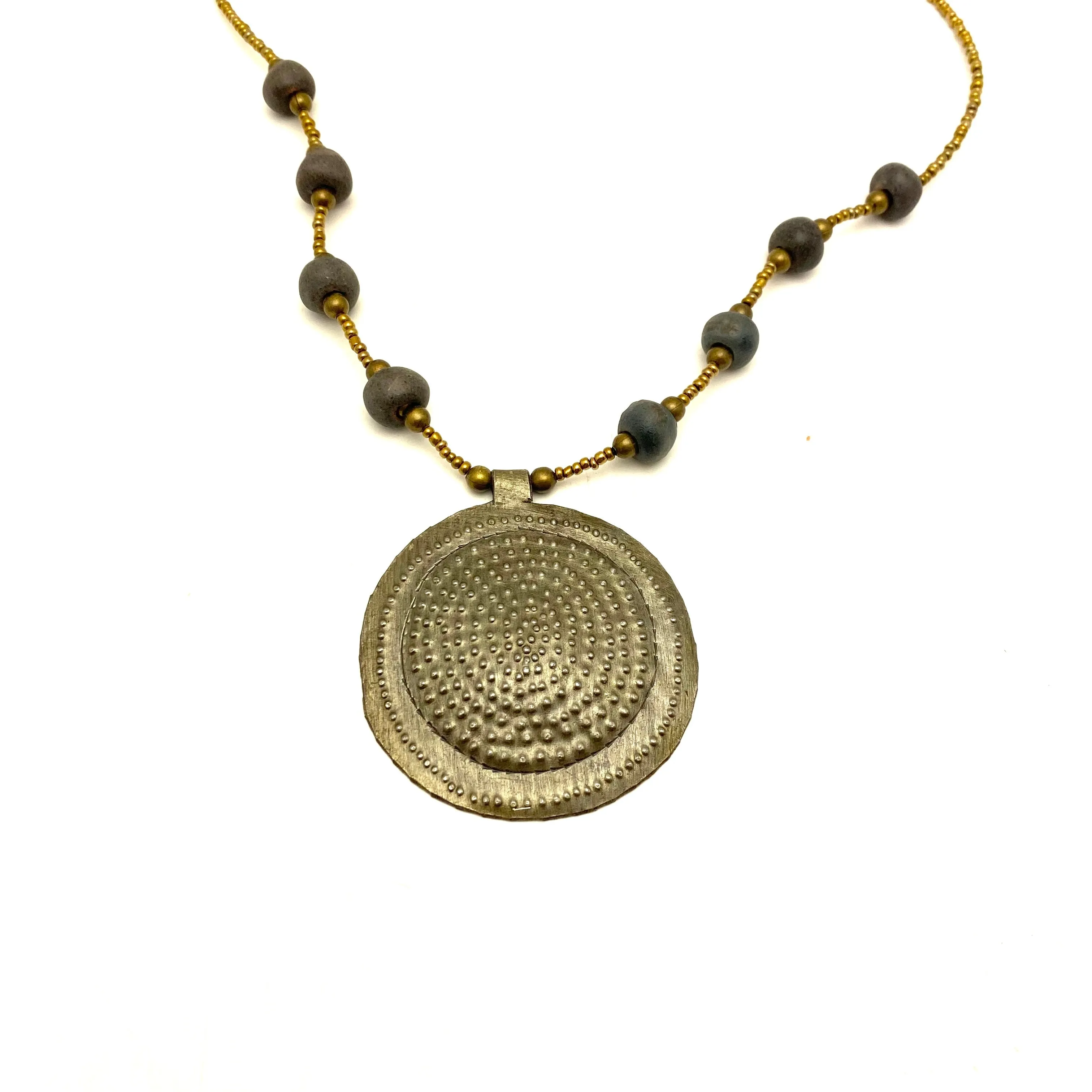 Steel Drum Medallion Necklace