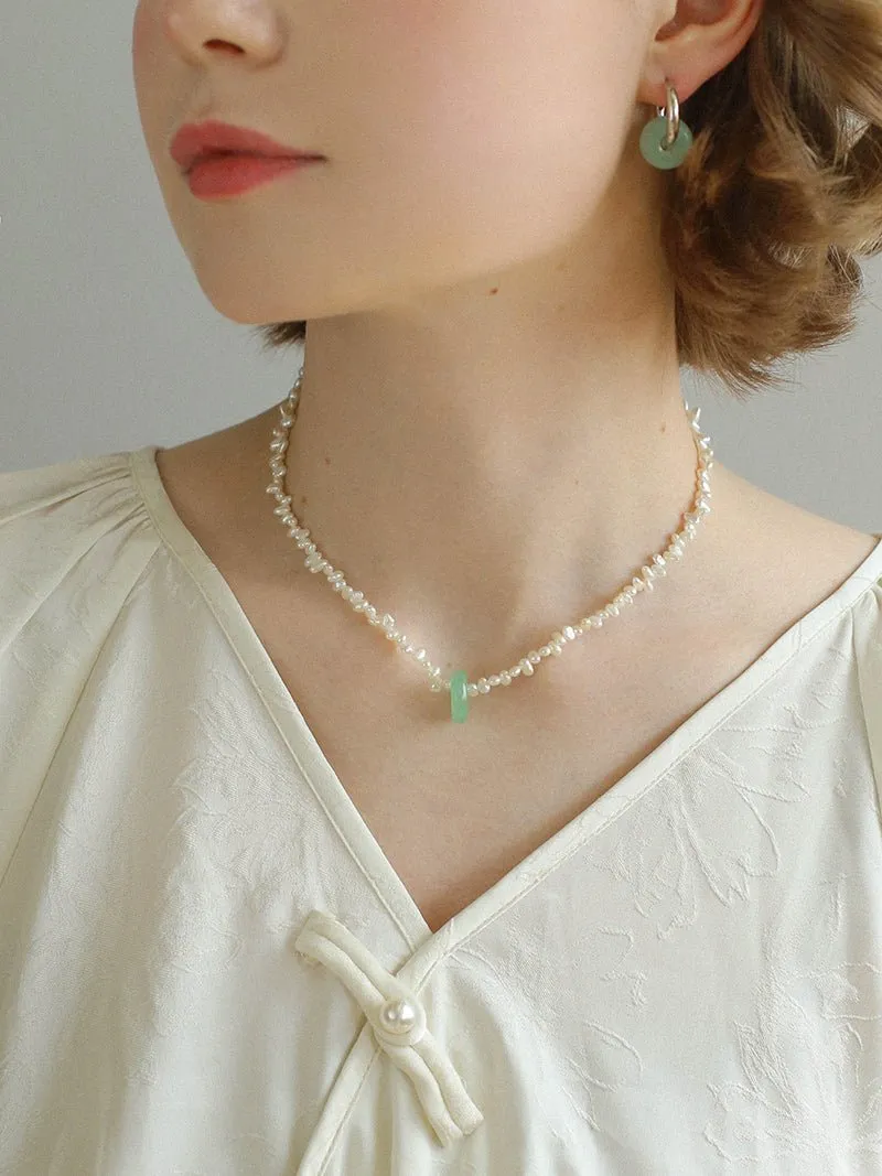 Summer Stream Aventurine Pearl Necklace