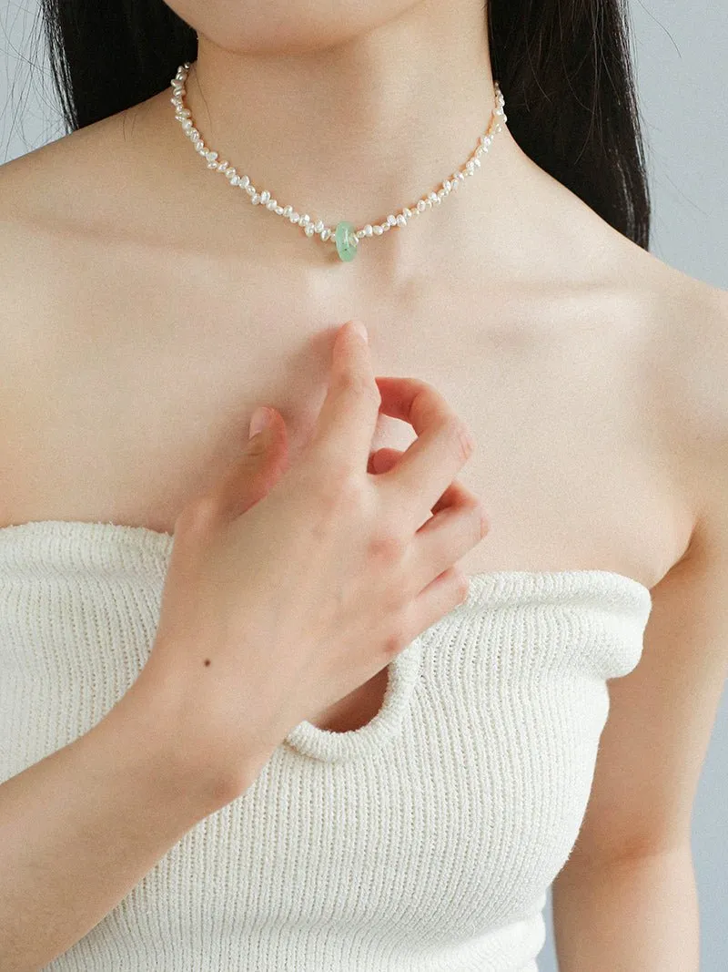 Summer Stream Aventurine Pearl Necklace