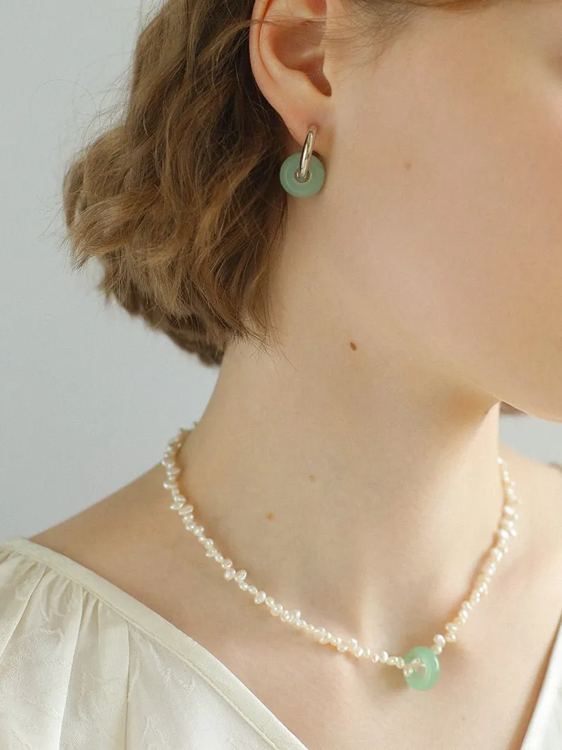 Summer Stream Aventurine Pearl Necklace