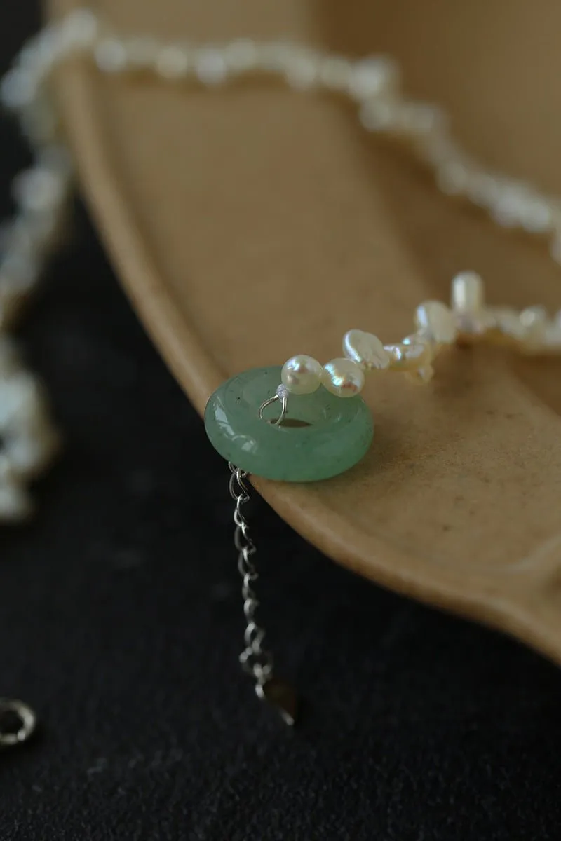 Summer Stream Aventurine Pearl Necklace