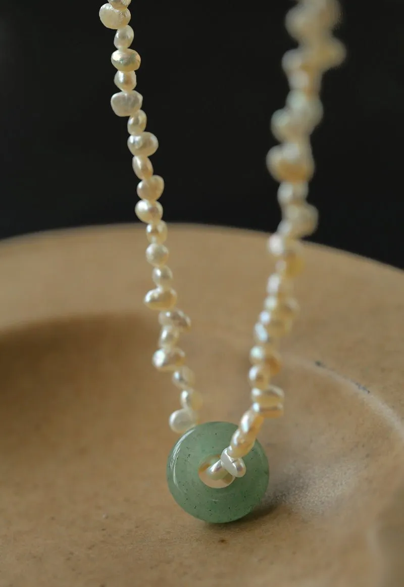 Summer Stream Aventurine Pearl Necklace