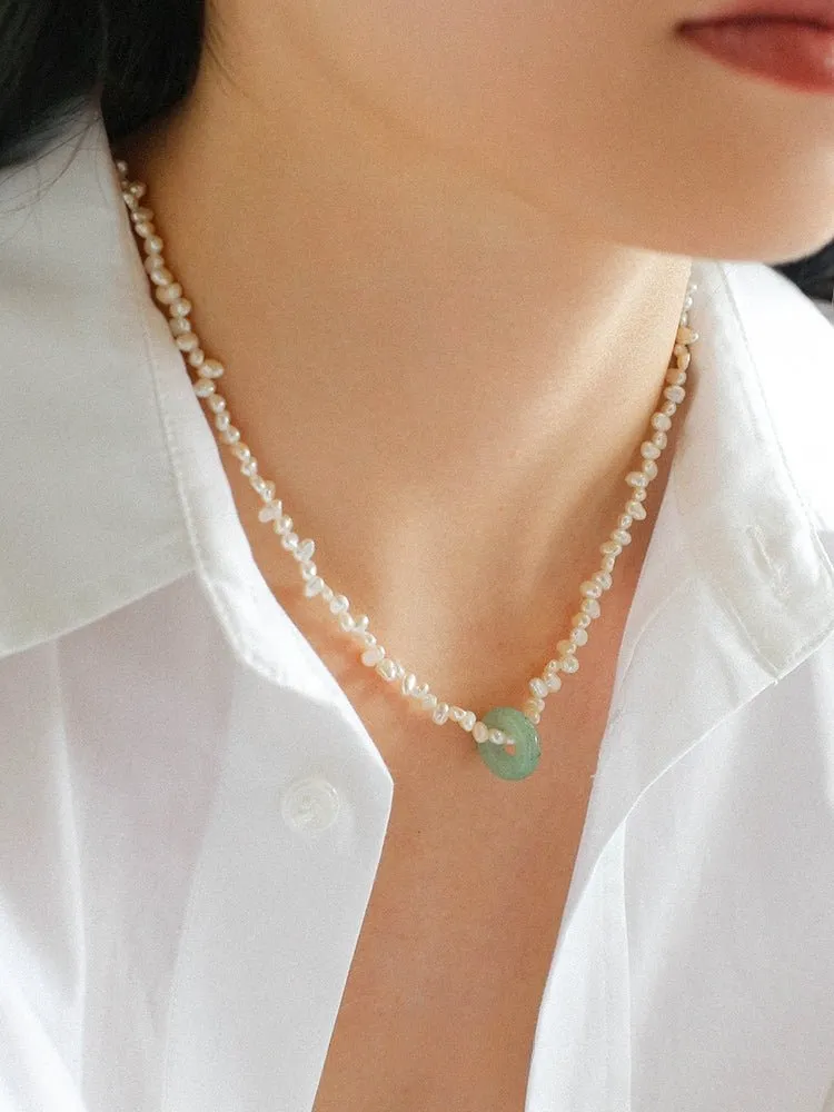 Summer Stream Aventurine Pearl Necklace