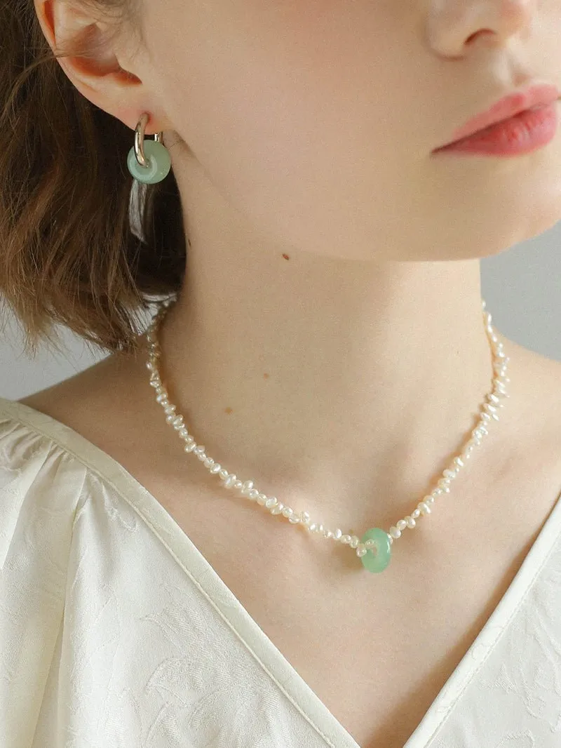 Summer Stream Aventurine Pearl Necklace