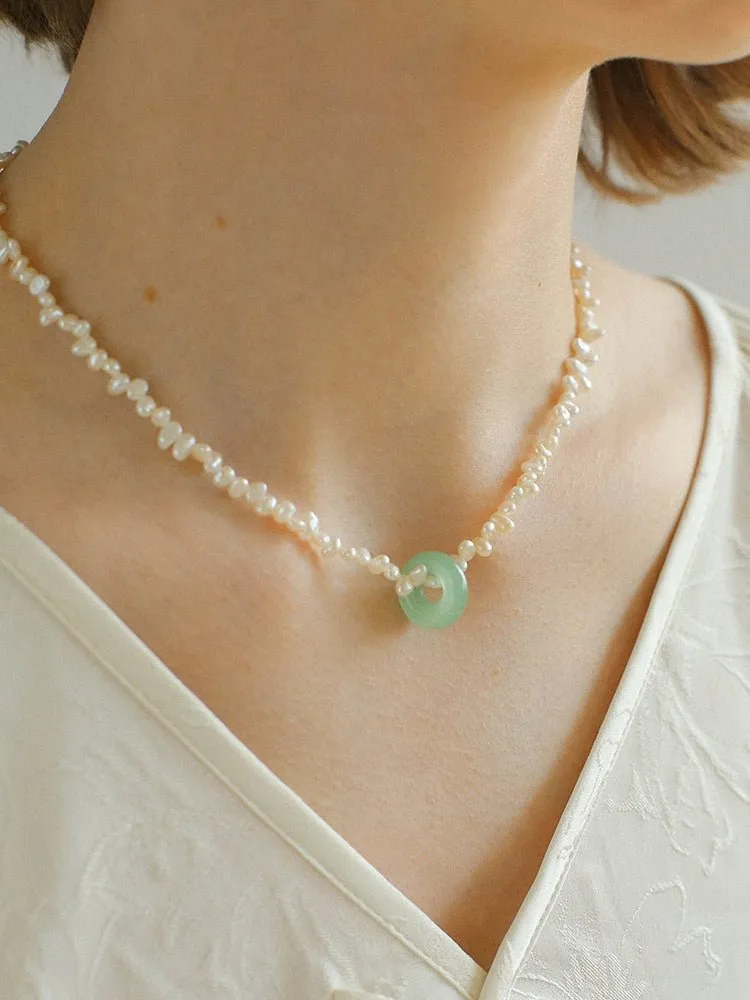 Summer Stream Aventurine Pearl Necklace