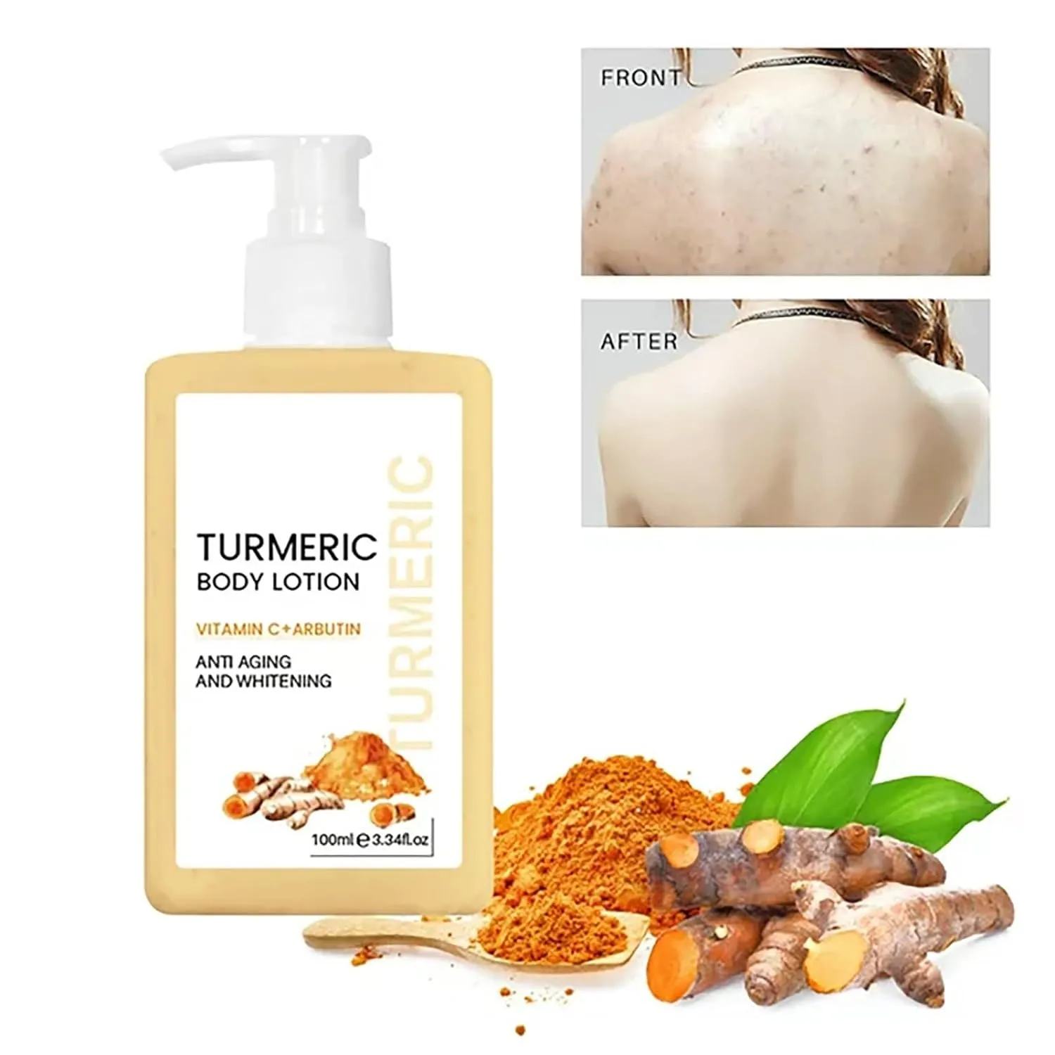 Turmeric  Body Moisturising For Women & Men Body Care Product Peach Lotion (White, One Size)