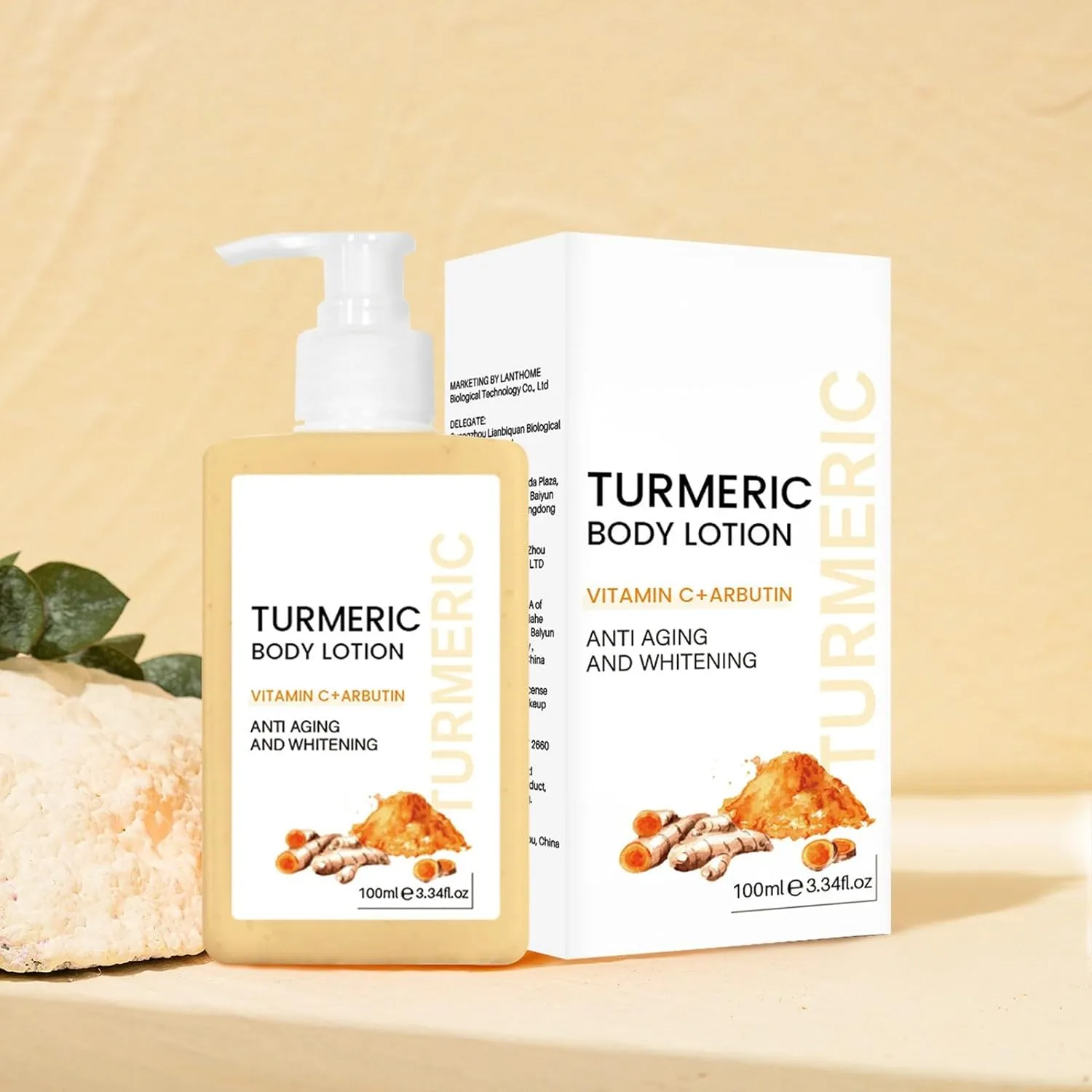 Turmeric  Body Moisturising For Women & Men Body Care Product Peach Lotion (White, One Size)