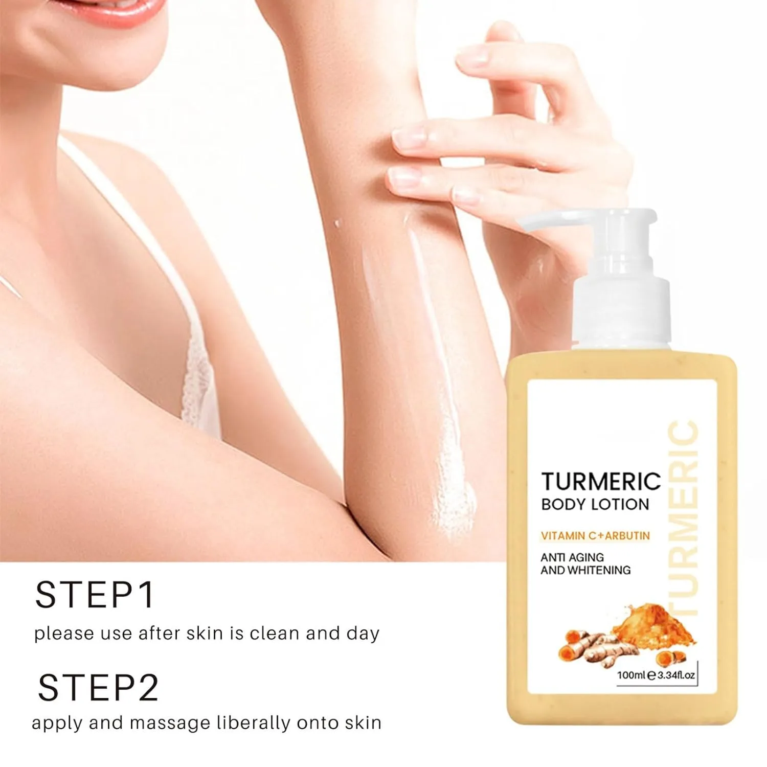 Turmeric  Body Moisturising For Women & Men Body Care Product Peach Lotion (White, One Size)