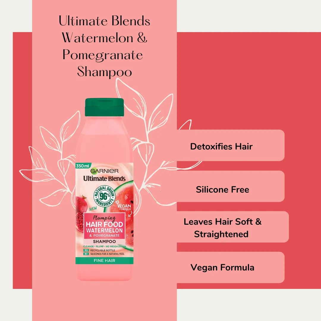 Ultimate Blends Watermelon & Pomegranate Hair Food Plumping Shampoo 390ml